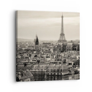 Canvastavla - Bild på duk - Över Paris tak - 30x30 cm