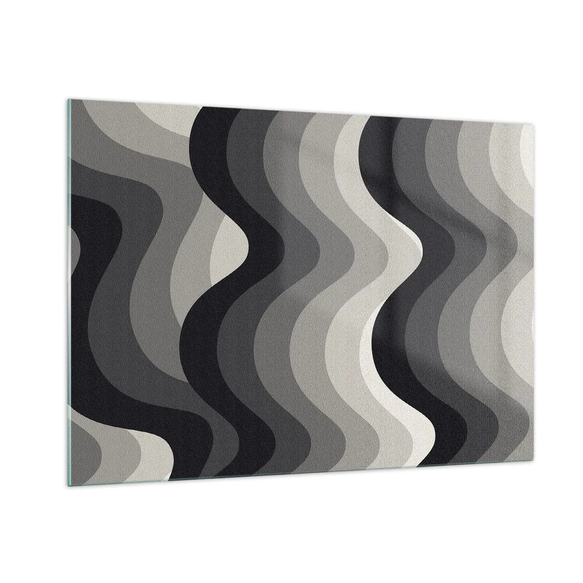 Glastavla - Bild på glas - Våg efter våg - 100x70 cm