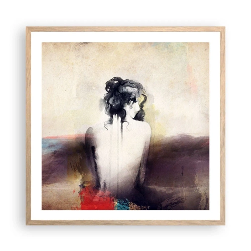 Affisch i ram av ljusek - Moderata linjer, ovala former - 60x60 cm