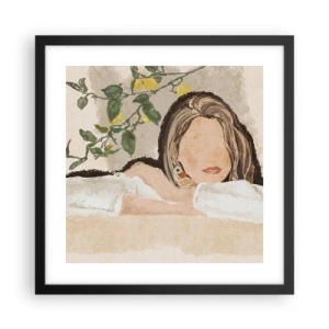 Affisch i svart ram - Sydlig skönhet - 40x40 cm