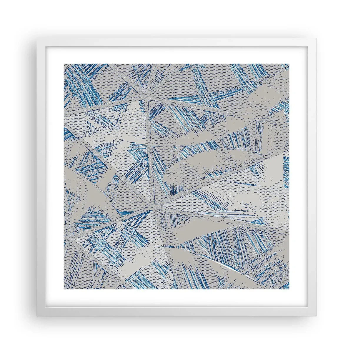 Affisch i vit ram - I en gråblå labyrint - 50x50 cm