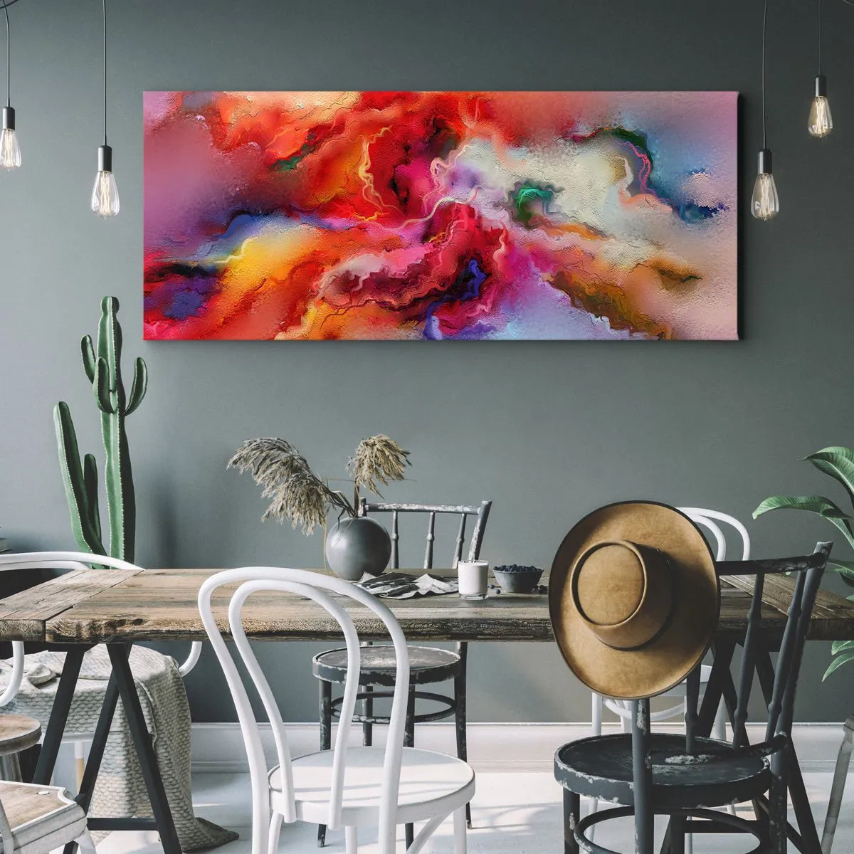 Canvastavla - Bild på duk - Fåna drömmarna - rök - 100x40 cm