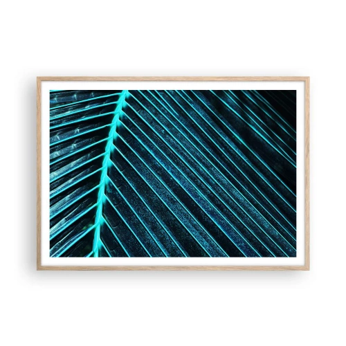 Affisch i ram av ljusek - Grön textur - 100x70 cm