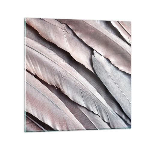 Glastavla - Bild på glas - I rosa silver - 40x40 cm