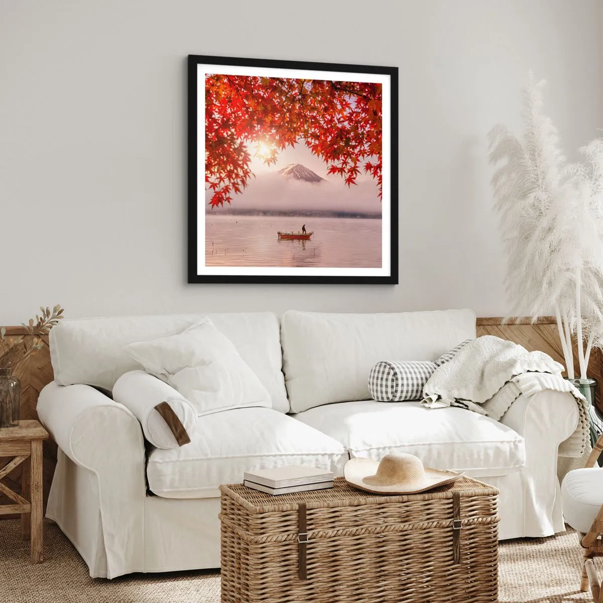 Affisch i svart ram - I japansk stämning - 60x60 cm