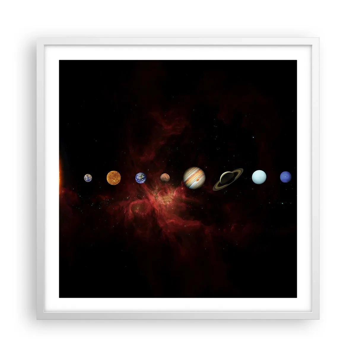 Affisch i vit ram - Vårt grannskap - 60x60 cm