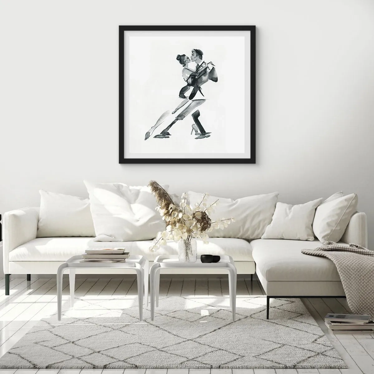 Affisch i svart ram - I en rytm - 40x40 cm