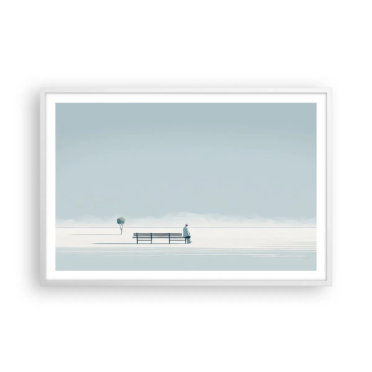 Affisch i vit ram - Ja, jag väntar. - 91x61 cm