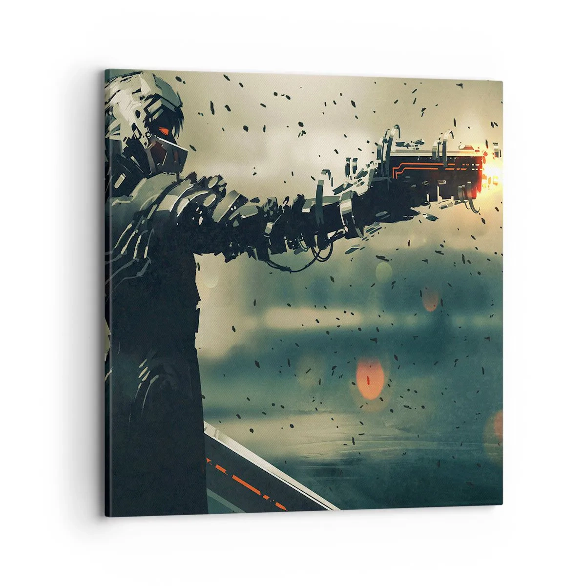 Canvastavla - Bild på duk - Dödlig vapen - din egen Terminator - 70x70 cm