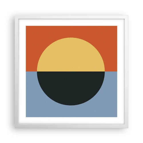 Affisch i vit ram - Komposition av värme och kyla - 50x50 cm