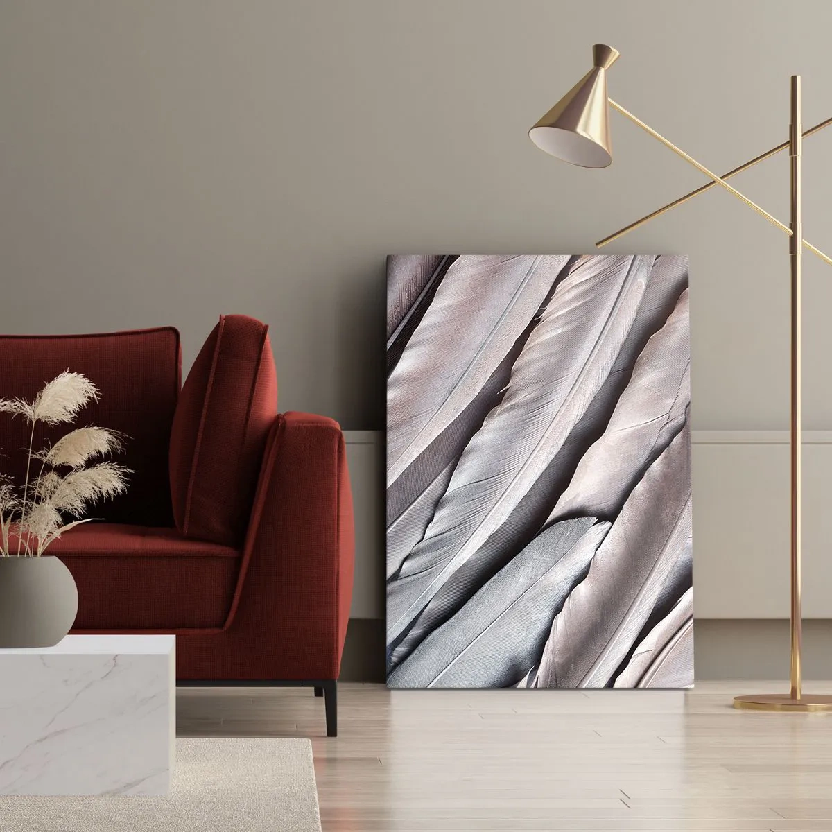 Canvastavla - Bild på duk - I rosa silver - 70x100 cm