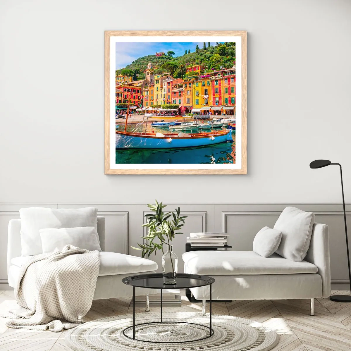 Affisch i ram av ljusek - Italiensk förmiddag - 50x50 cm