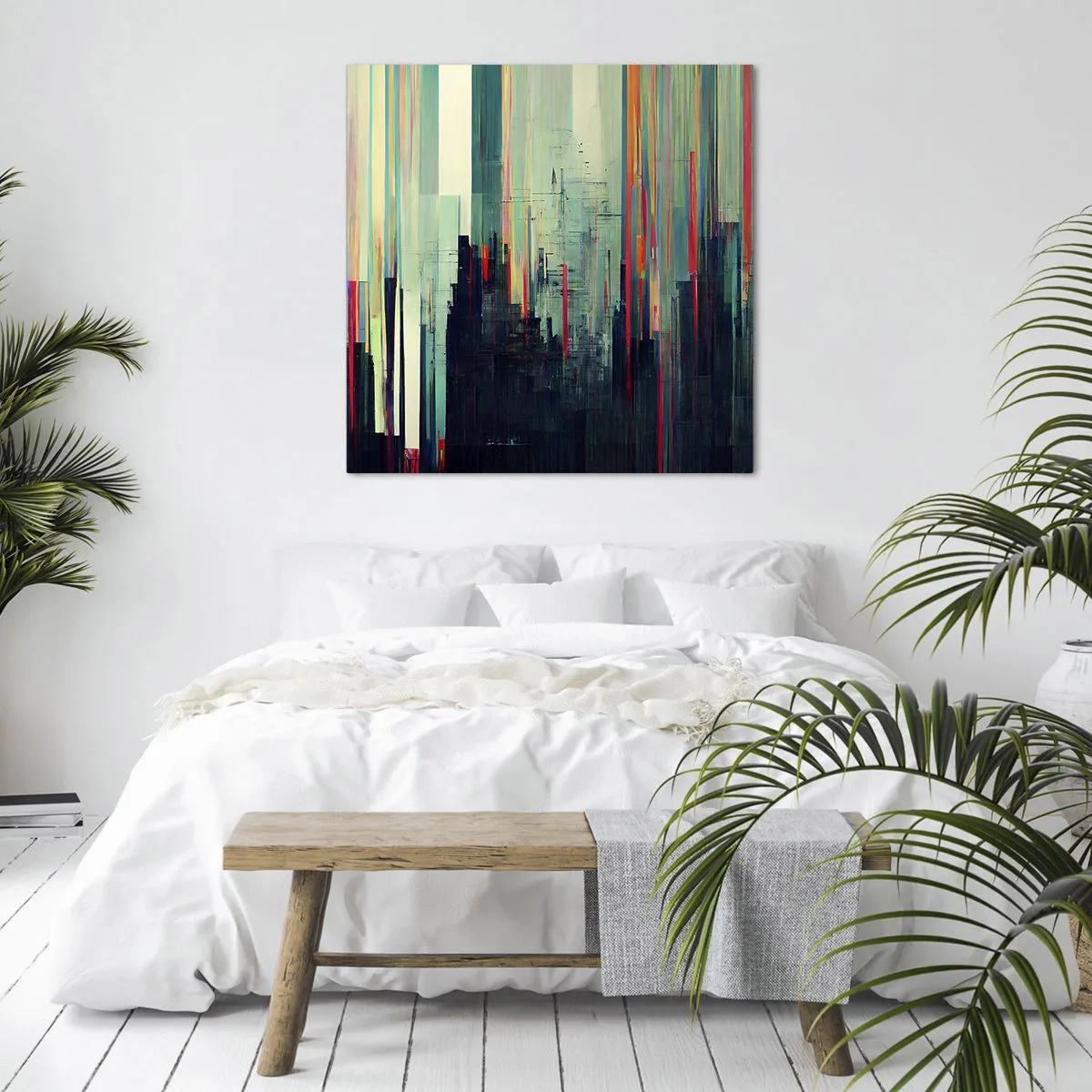 Canvastavla - Bild på duk - Futuristisk stad - 50x50 cm