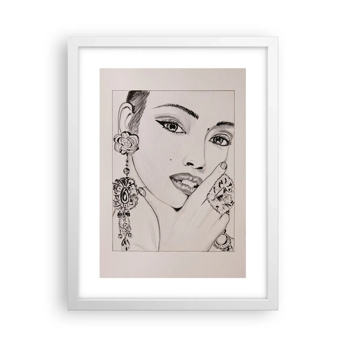 Affisch i vit ram - Den vackraste juvelen - 30x40 cm