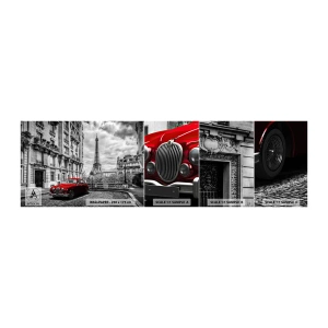 Provbit av självhäftande fototapet Deluxe Sticker - Rovdjuret i staden - Stad, Eiffeltornet, Paris - 100x30 cm