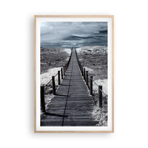 Affisch i ram av ljusek - Precis vid kusten - 61x91 cm