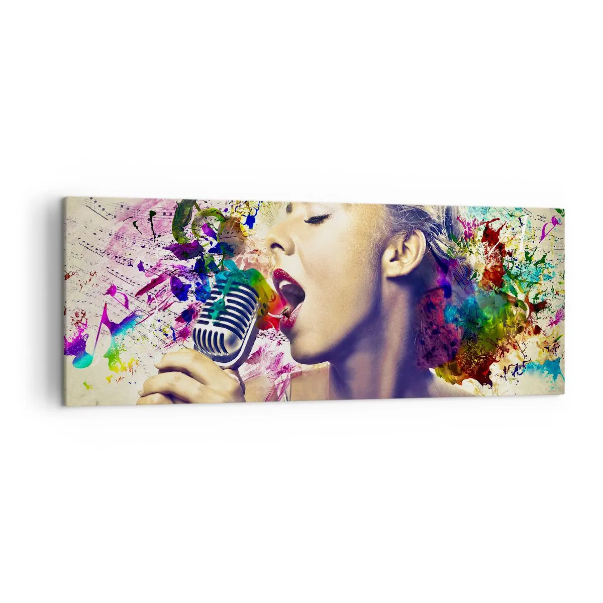 Canvastavla - Bild på duk - Måla världen med rösten - 140x50 cm