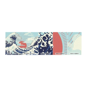 Provbit av självhäftande fototapet Deluxe Sticker - Ur japanska inspirationer - Abstraktion, Havsvåg, Hav - 100x30 cm