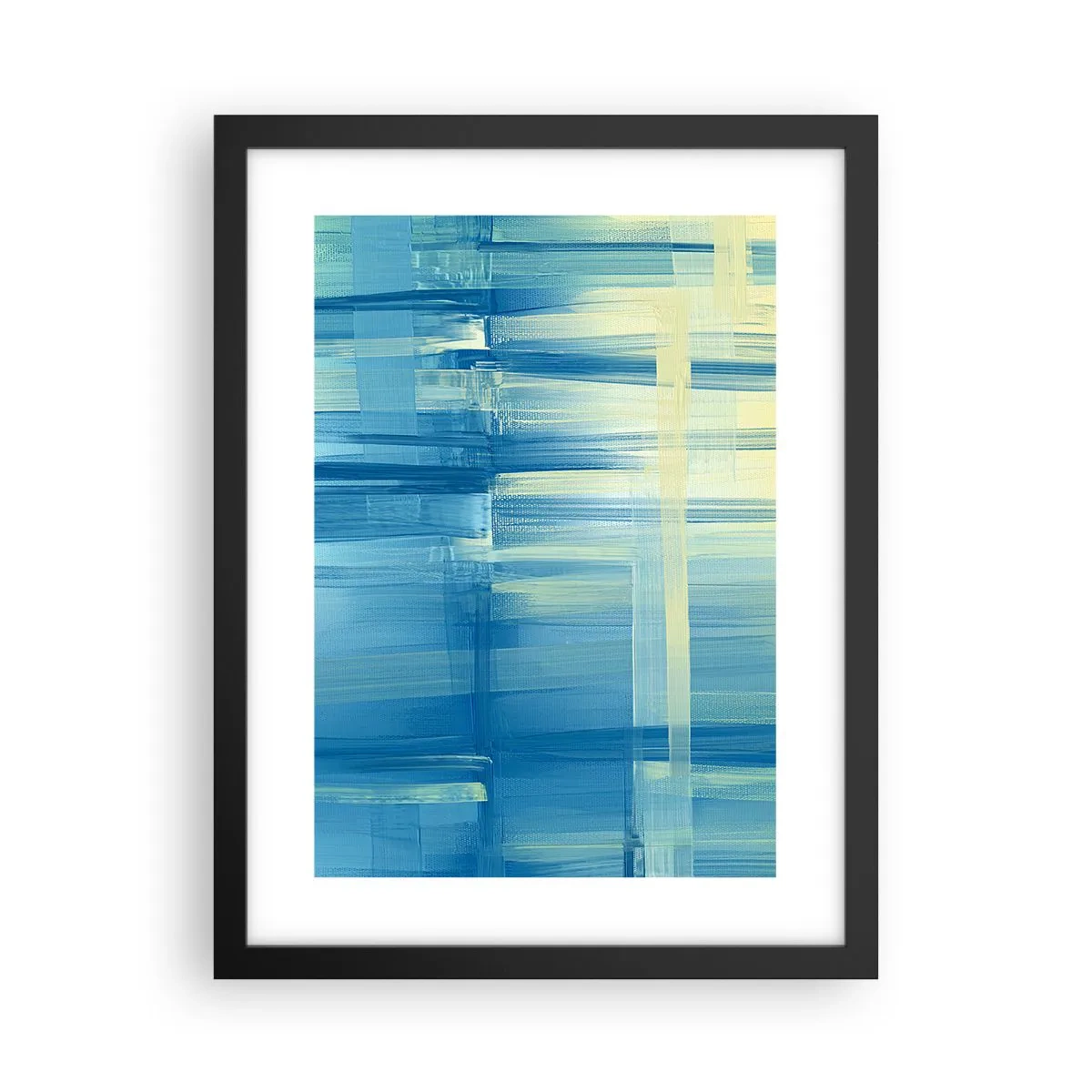 Affisch i svart ram - Komposition i turkos - 30x40 cm