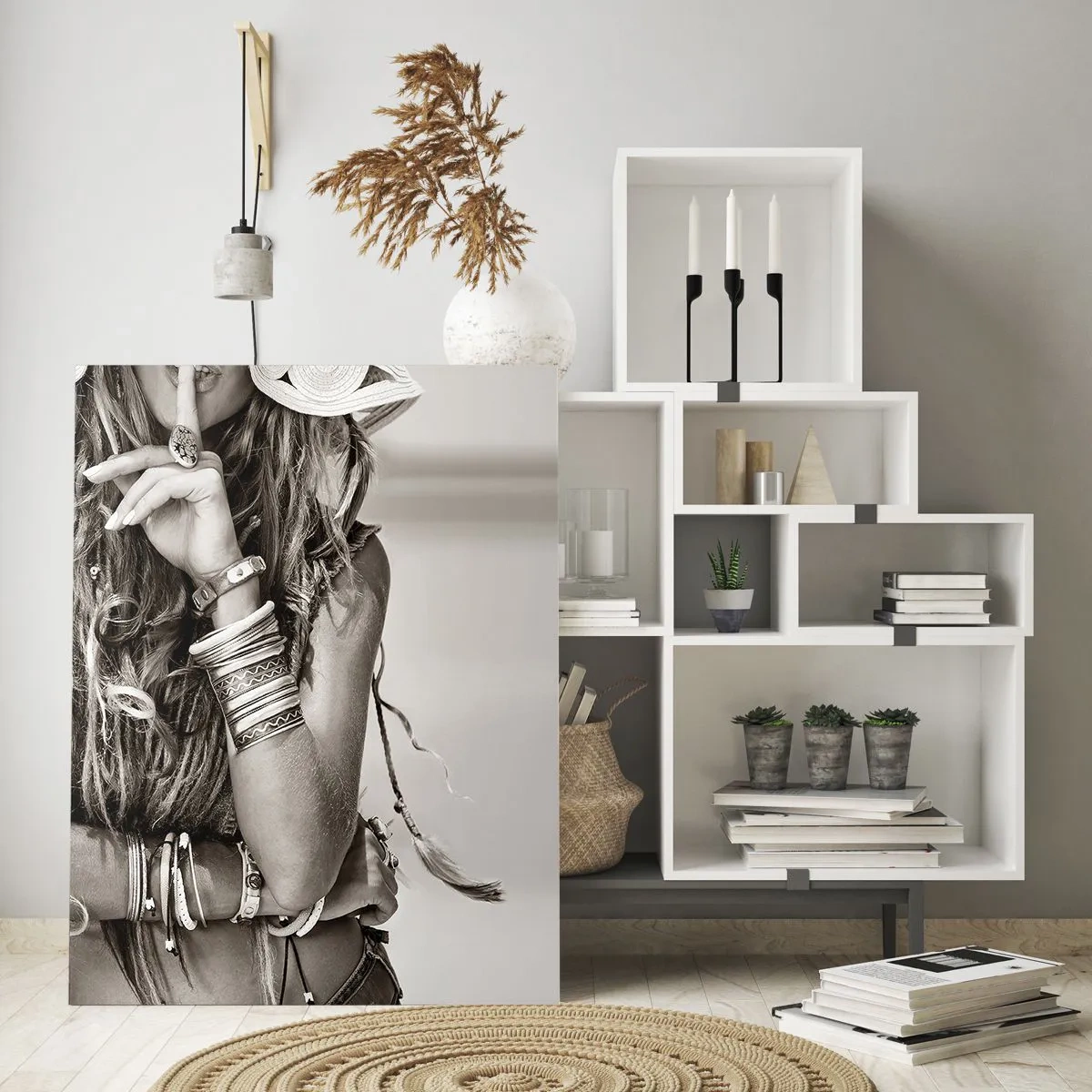 Glastavla - Bild på glas - Som flickorna brukar - 50x70 cm