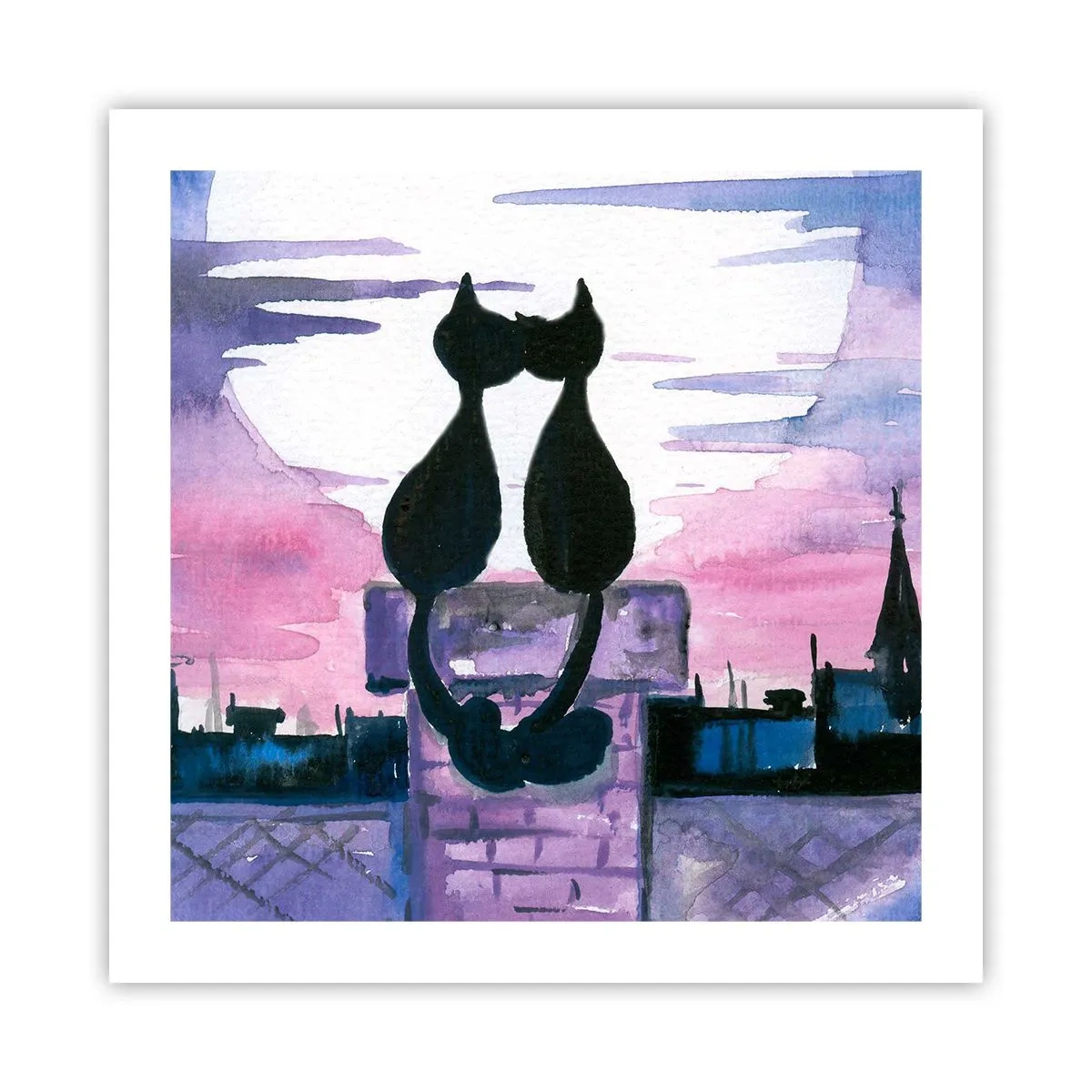 Affisch - Rendez-vous under månen - 50x50 cm