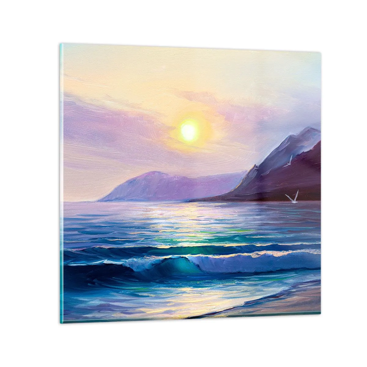 Glastavla - Bild på glas - Vattnets och luftens kristall - 30x30 cm