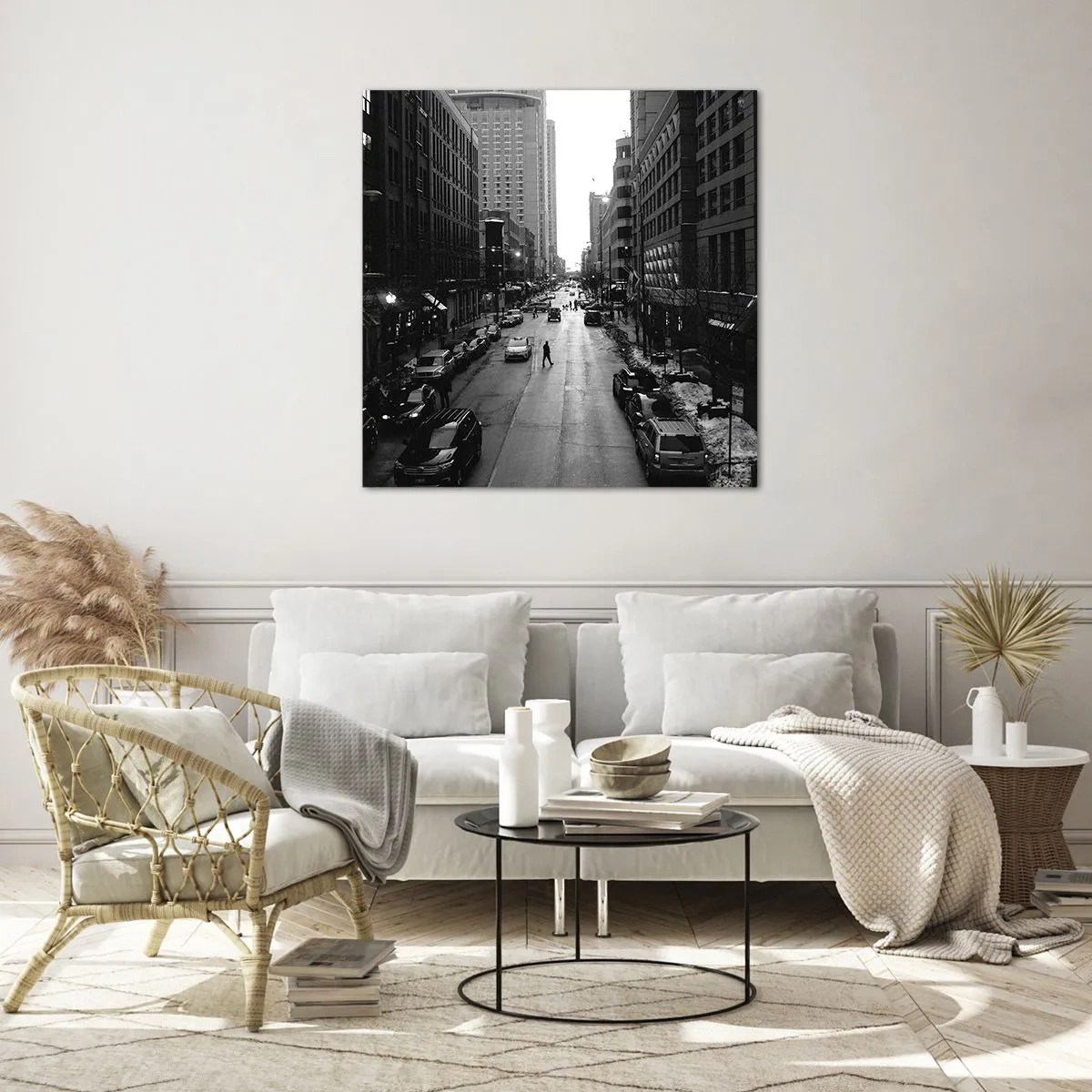 Glastavla - Bild på glas - Nästa dag som varje dag - 70x70 cm