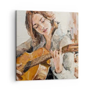 Canvastavla - Bild på duk - Konsert för gitarr och en flickas hjärta - 60x60 cm