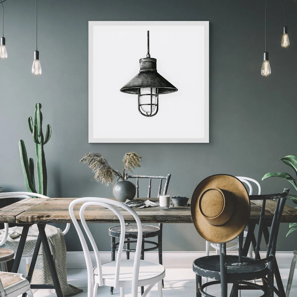 Affisch i vit ram - Som för många år sedan... - 30x30 cm