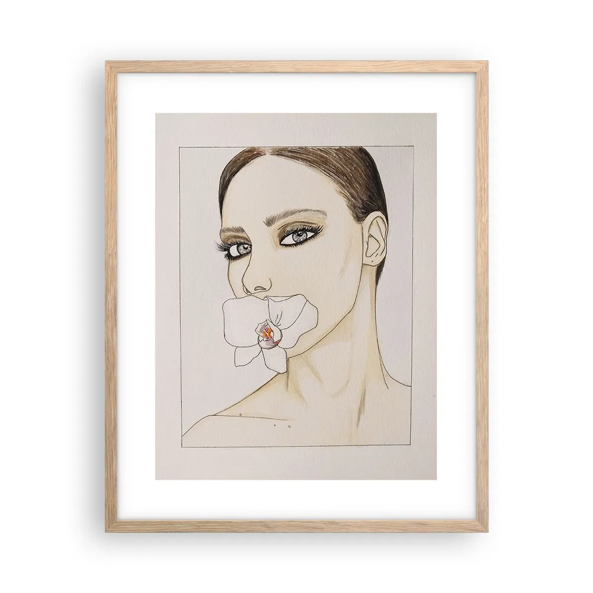 Affisch i ram av ljusek - Elegansens och skönhetens symbol - 40x50 cm
