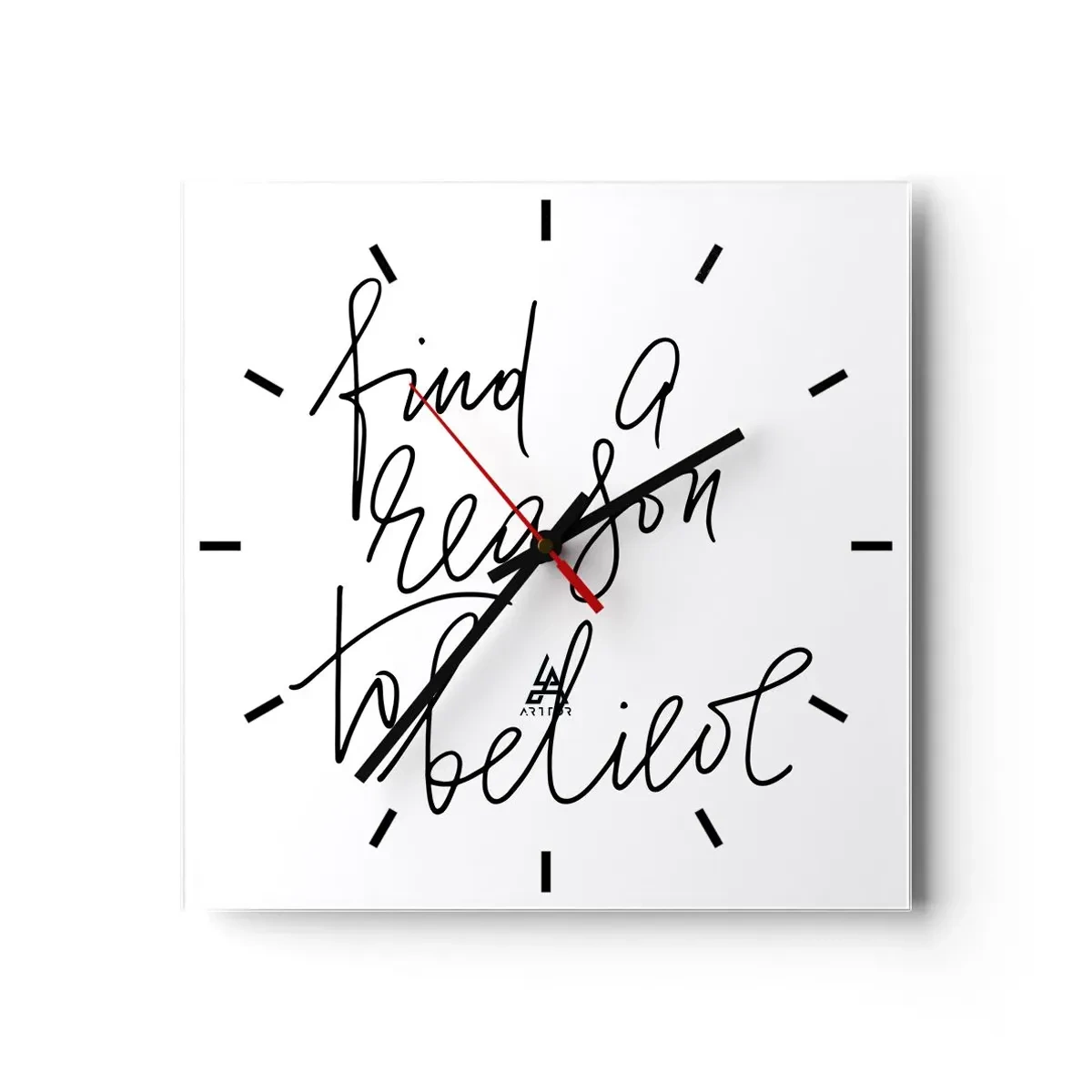 Väggklocka - Klocka på glas - Det är möjligt - 40x40 cm