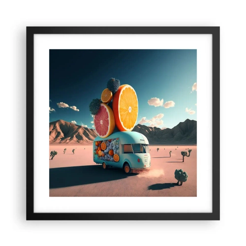 Affisch i svart ram - En smak av semester - 40x40 cm