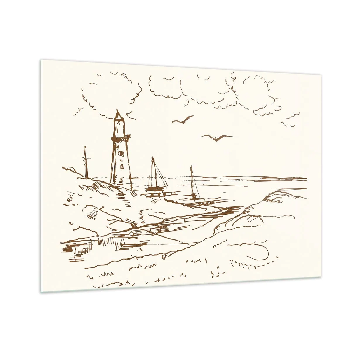 Glastavla - Bild på glas - Sommarminnets kontur - 100x70 cm