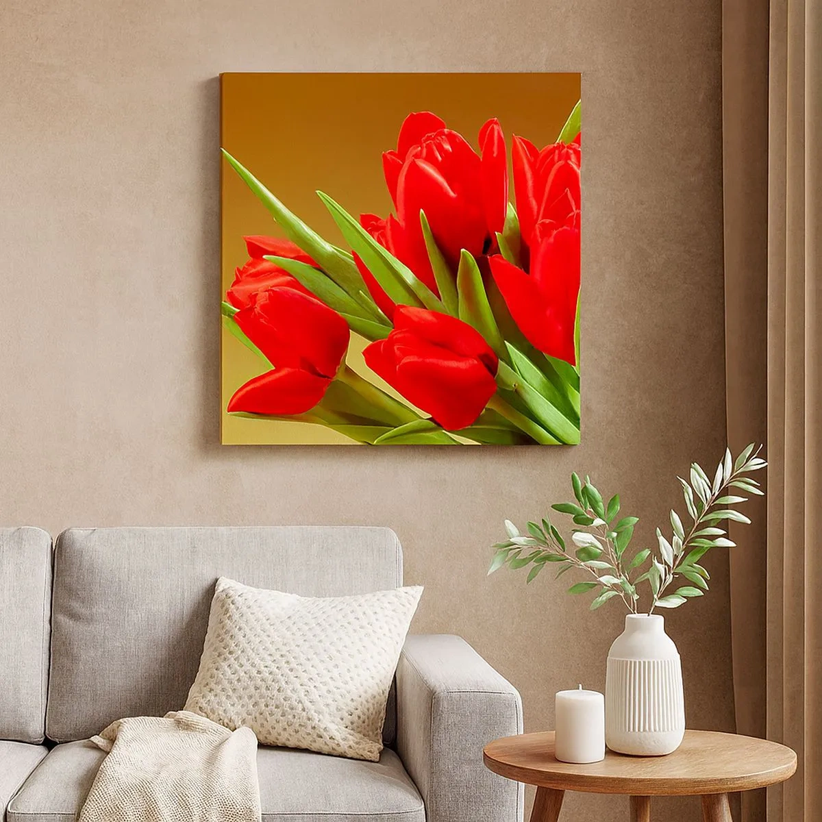 Canvastavla - Bild på duk - Vårglädje - 30x30 cm