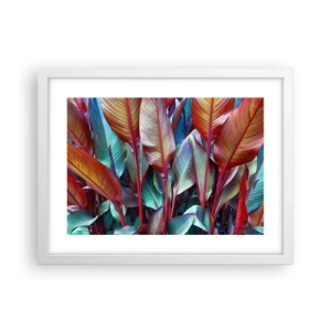 Affisch i vit ram - En färgglad tätskog - 40x30 cm