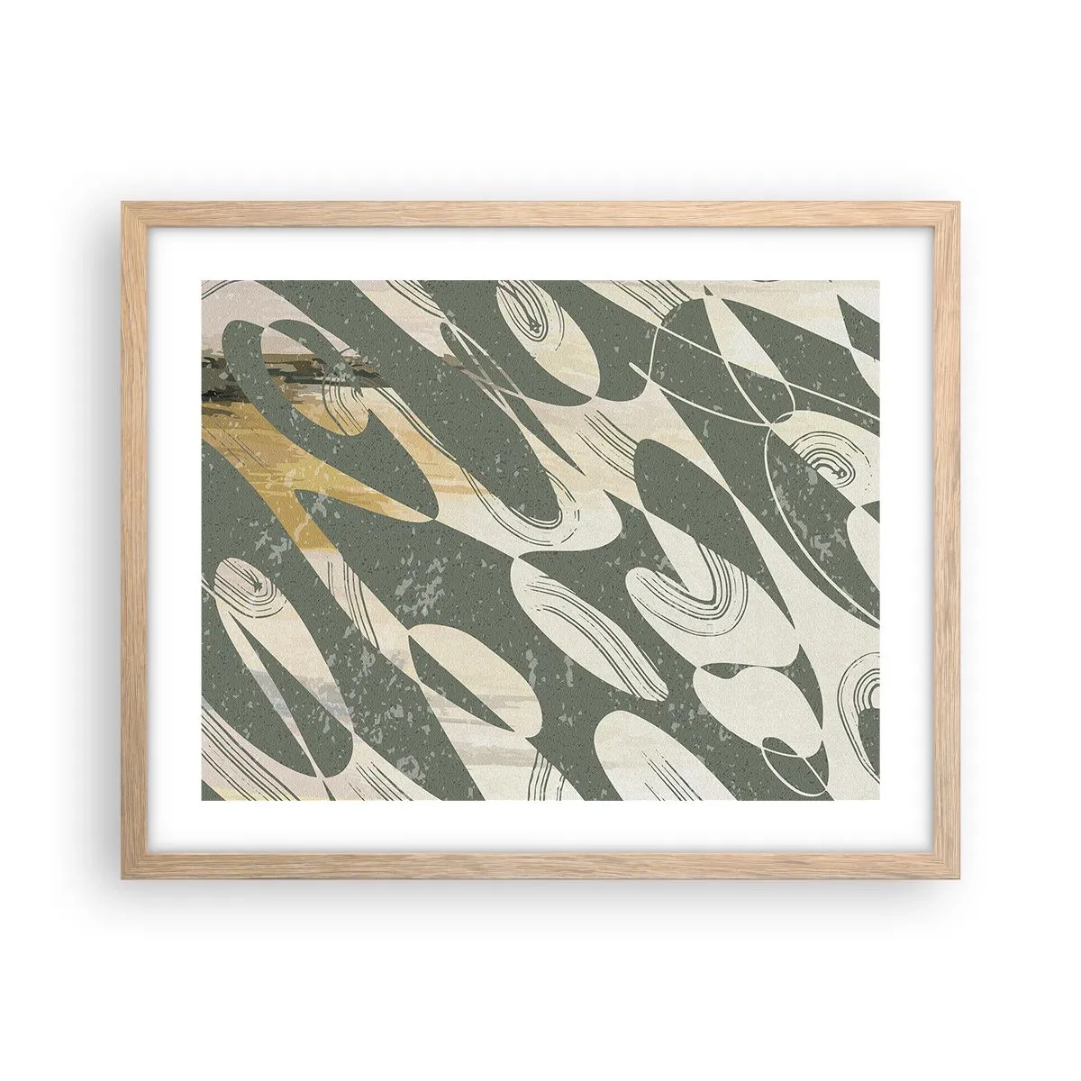 Affisch i ram av ljusek - Rytmisk abstraktion - 50x40 cm