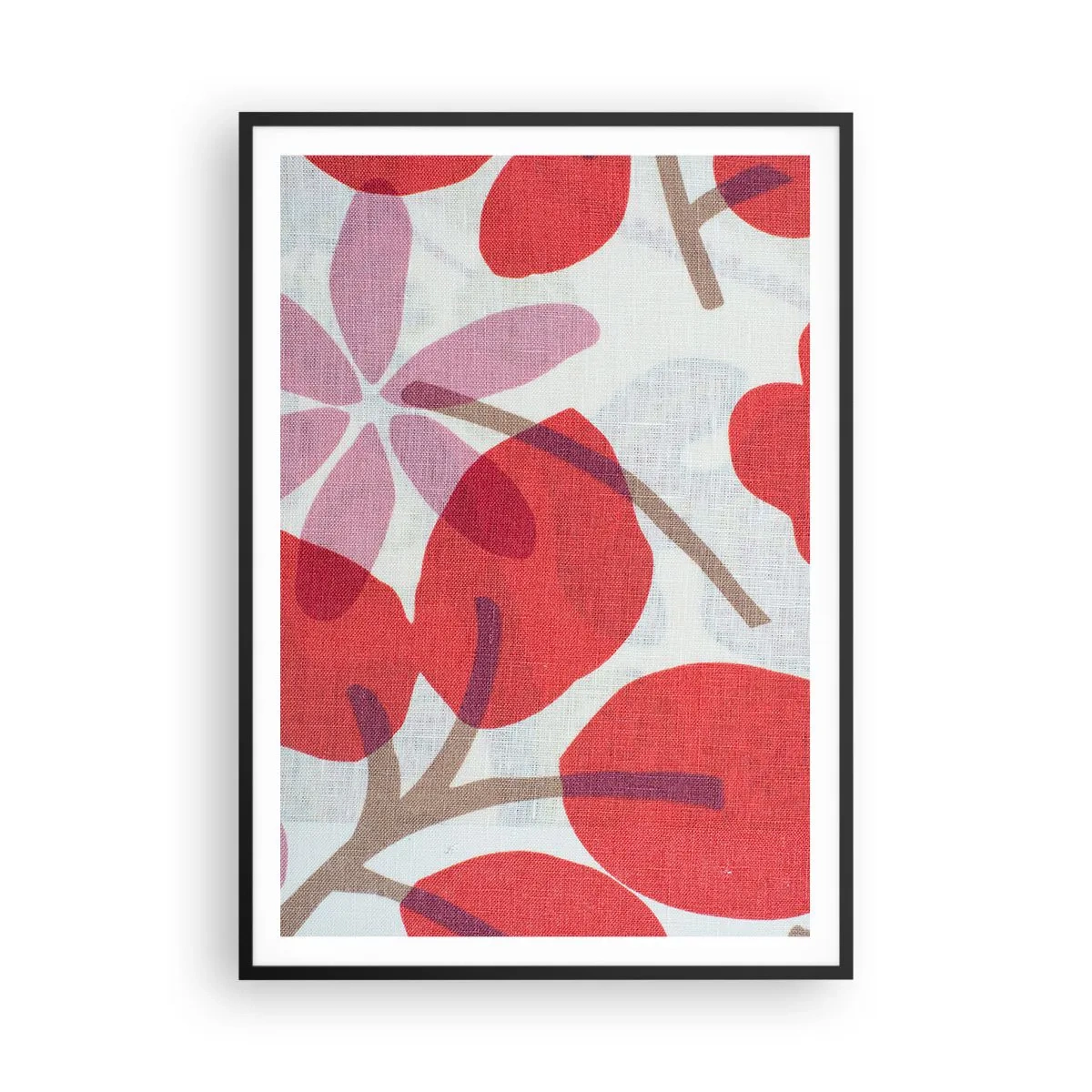 Affisch i svart ram - Blomsterkomposition i rosa - 70x100 cm