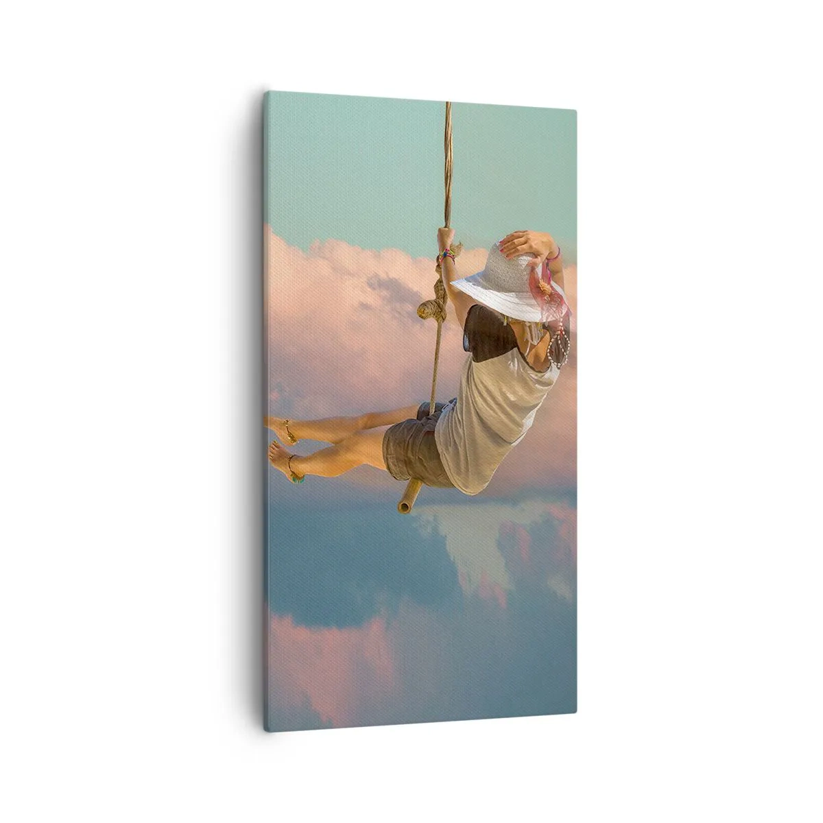 Canvastavla - Bild på duk - Lek i molnen - 55x100 cm