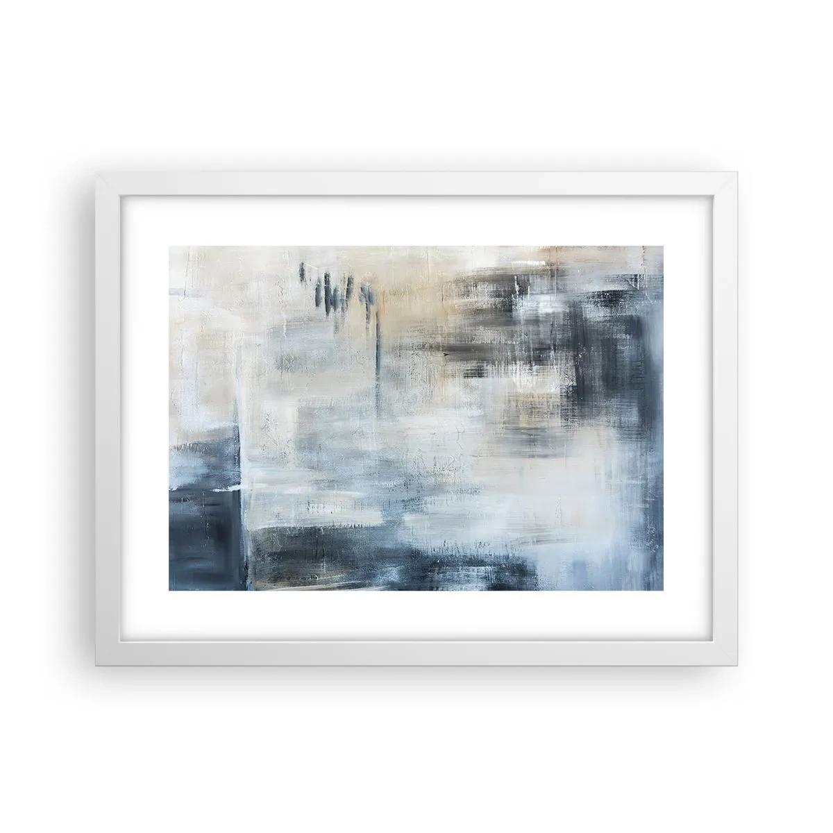 Affisch i vit ram - Bakom en blå slöja - 40x30 cm