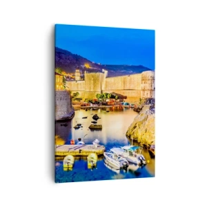 Canvastavla - Bild på duk - Ljus natt över Adriatiska havet - 50x70 cm