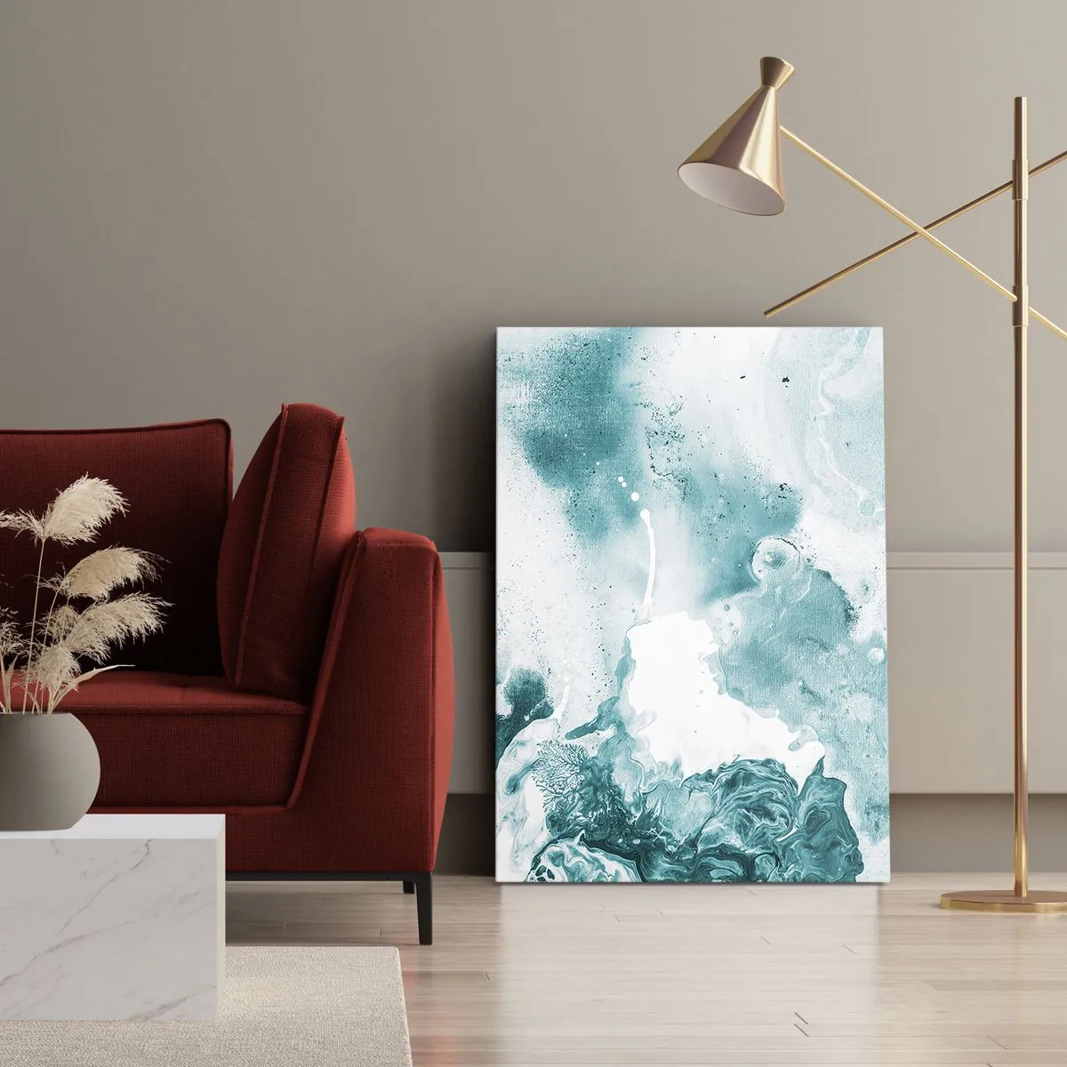 Canvastavla - Bild på duk - Blåa laguner - 50x70 cm