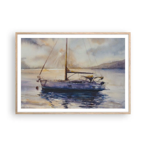 Affisch i ram av ljusek - Kväll i viken - 100x70 cm