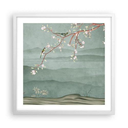 Affisch i vit ram - Vår, ah, det är du - 50x50 cm