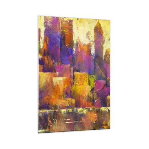 Glastavla - Bild på glas - Metropolis komposition - 80x120 cm