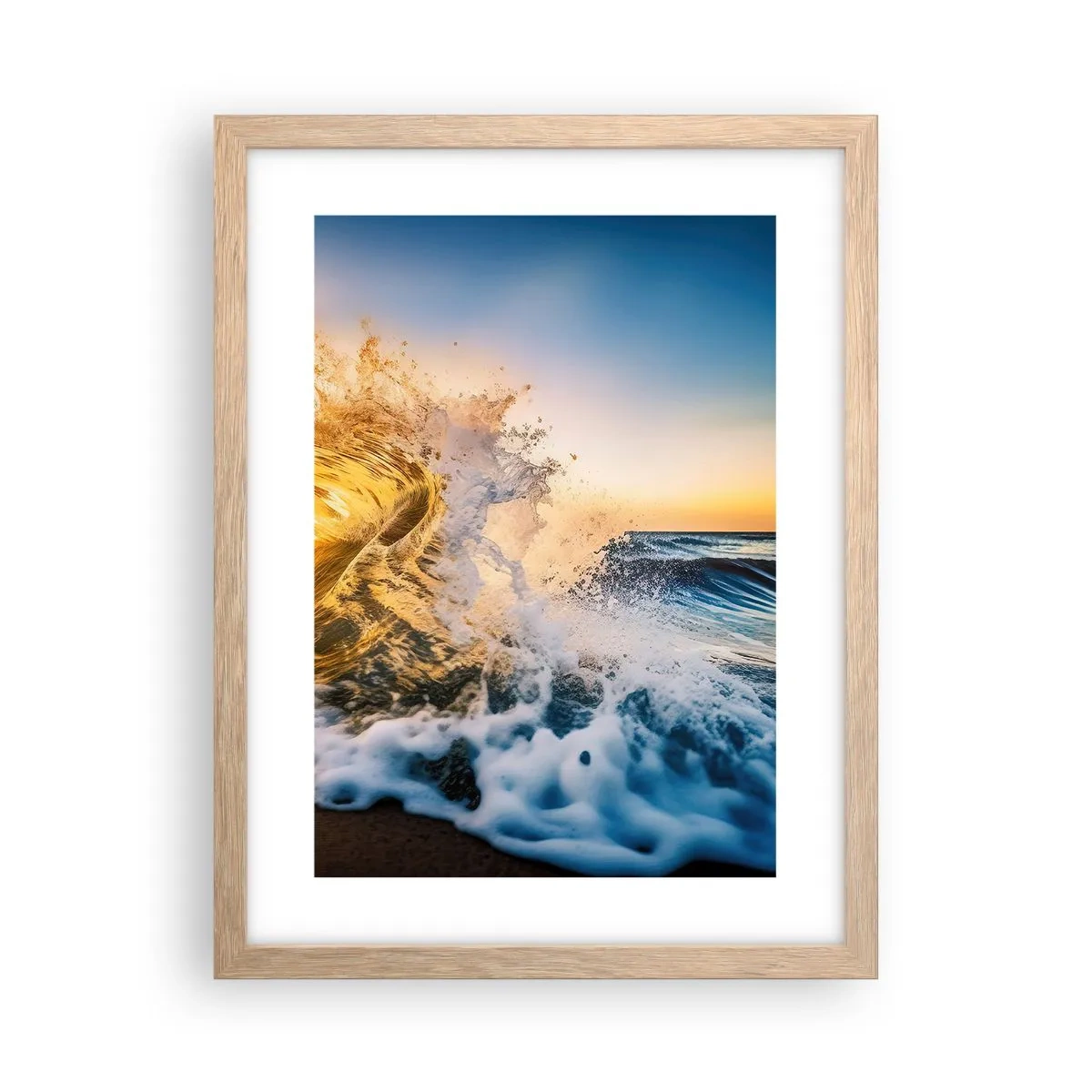 Affisch i ram av ljusek - Lek i sanden - 30x40 cm