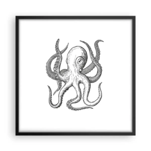 Affisch i svart ram - Dansar med vågorna - 50x50 cm