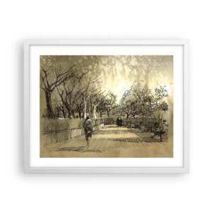 Affisch i vit ram - En stund fångad med penna - 50x40 cm