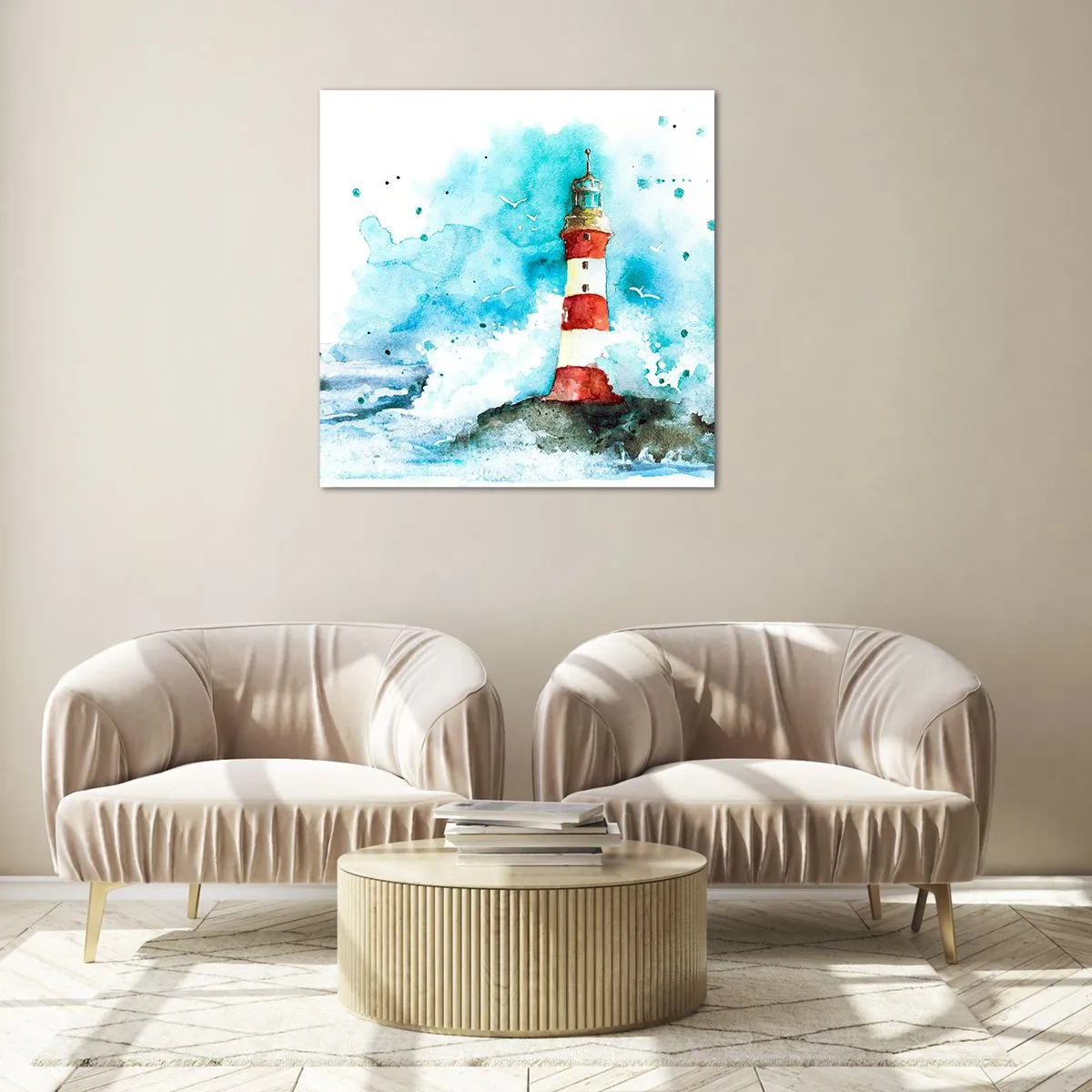 Glastavla - Bild på glas - Elementens enhet - 30x30 cm