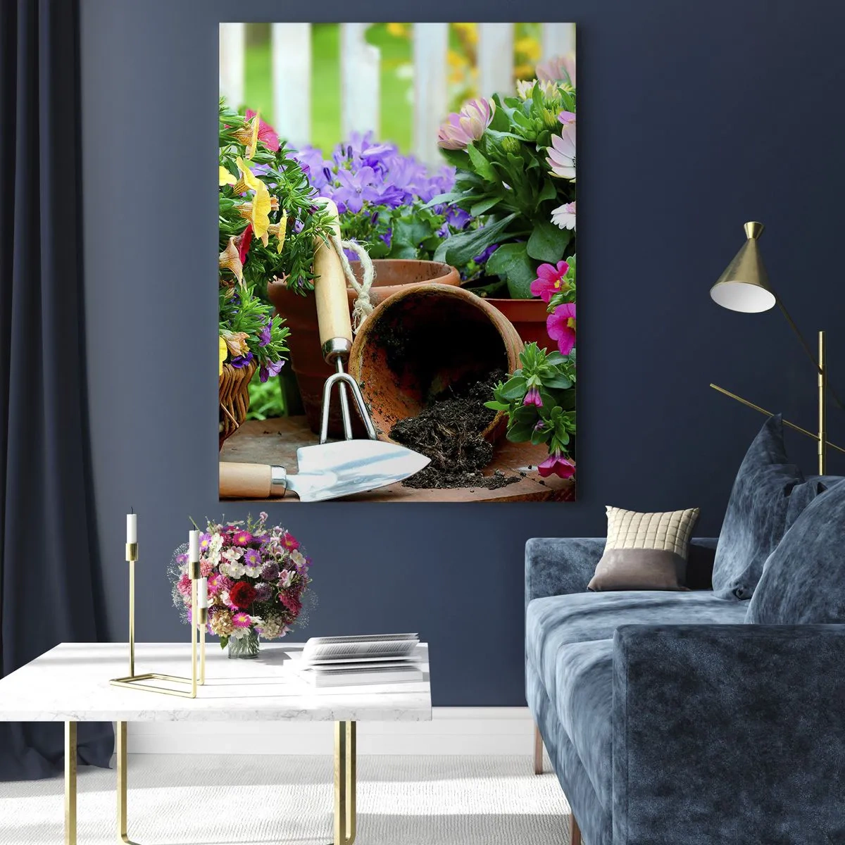 Glastavla - Bild på glas - Sofias lilla trädgård - 50x70 cm