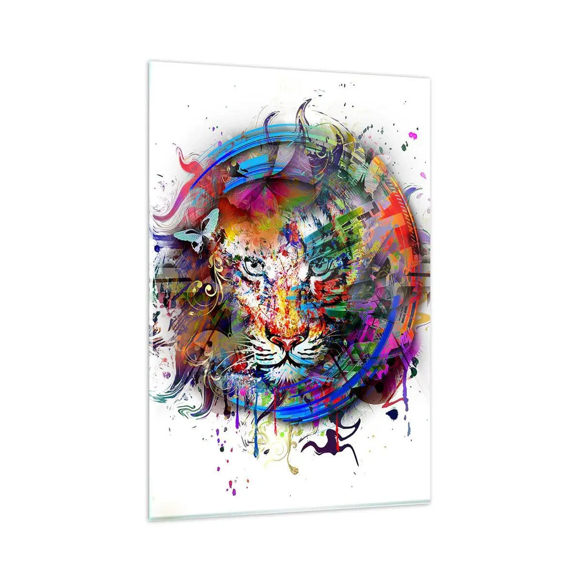 Glastavla - Bild på glas - Lurar bakom regnbågen - 80x120 cm